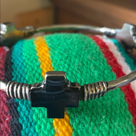 Jewelry - Sterling Silver and Black Onyx Bangle Bracelet Jewelry - Sterling Silver and Black Onyx Bangle Bracelet